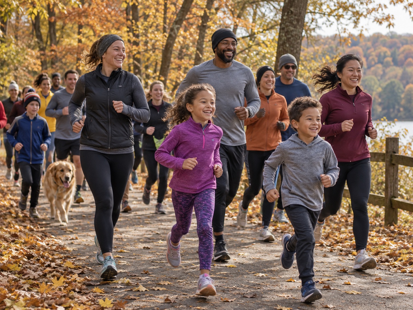 Runners at a Thanksgiving morning 5K